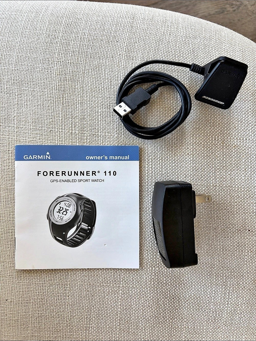 Garmin Forerunner 110 Accessories Clip Charger Adapter Manual Black